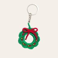 Handmade Key chain - Christmas Design Green