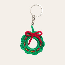 Handmade Key chain - Christmas Design Green
