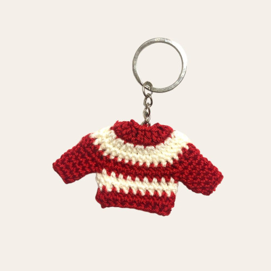 Handmade Key chain - Christmas Blouse Red