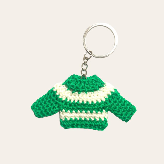 Handmade Key chain - Christmas Blouse Green