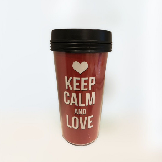 Keep calm and love - Plastic Travel Mug